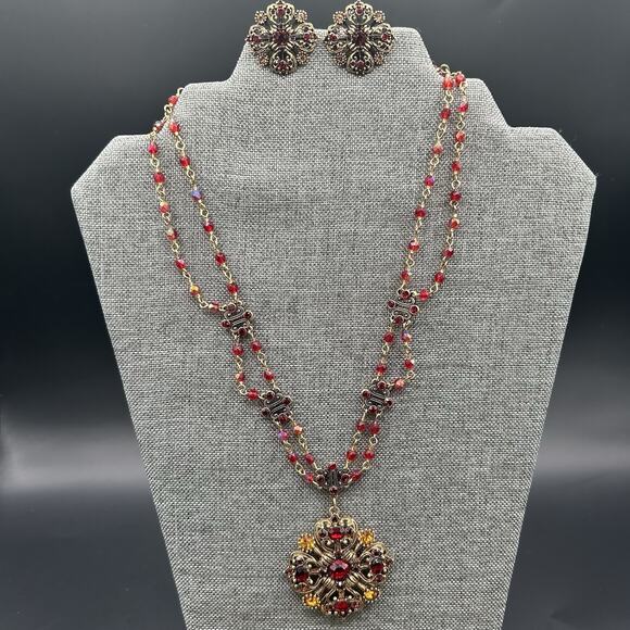 Nina Ricci Avon Double Strand Interspersed Beading Metal Elements Ornate Floral - Picture 1 of 12